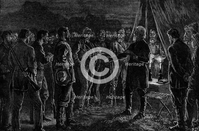 Transvaal War: thanksgiving service in the Boer camp after the signing of the treaty of peace, 1881. Creator: Unknown.