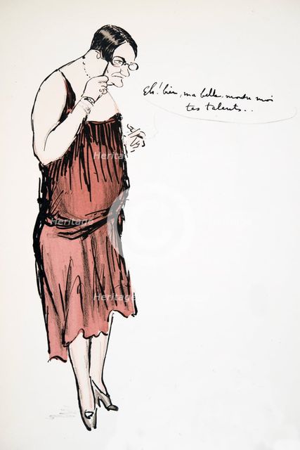 Transvestite in Red Dress with Pince-Nez, from 'White Bottoms' pub. 1927.