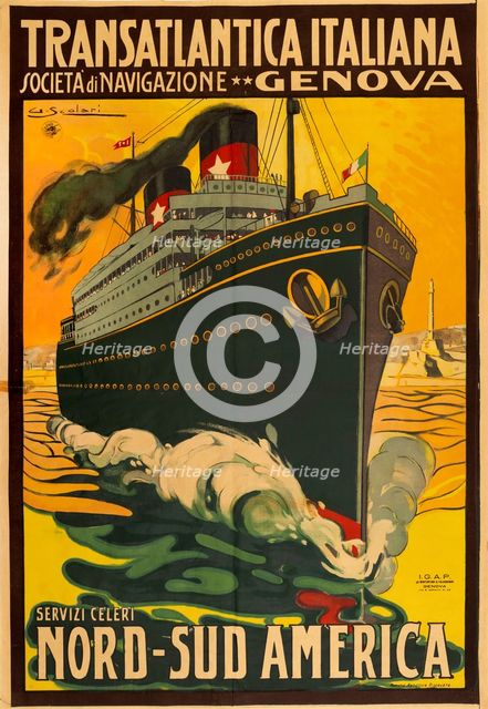 Transatlantica Italiana Società Anonima di Navigazione, 1923. Creator: Scolari, Giovanni (1882-1956).