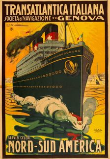 Transatlantica Italiana Società Anonima di Navigazione, 1923. Creator: Scolari, Giovanni (1882-1956)