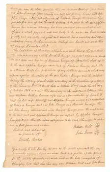 Transcript of court record regarding payment for hire of enslaved persons, December 2, 1808. Creator: Unknown