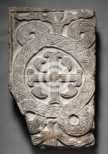 Transenna Panel with a Cross, 700s-800s. Creator: Unknown.