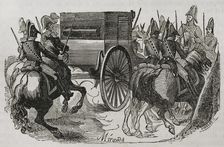 Transfer of Manuel Godoy to the castle of Villaviciosa de Odón in Spain, April 2, 1808, (1851). Creator: Miranda
