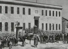 Transfer of prisoners from the prison of Jerez de la Frontera to the Cadiz jail, Spain, 1883. Creator: Eugenio Vela