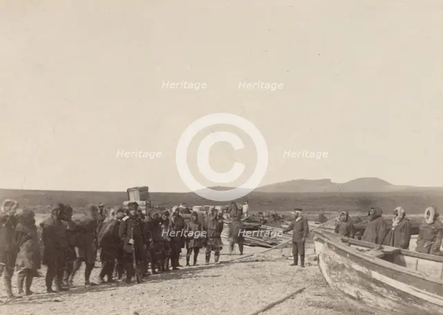 Transferring of Cargo along the Shore, 1889. Creator: Unknown.