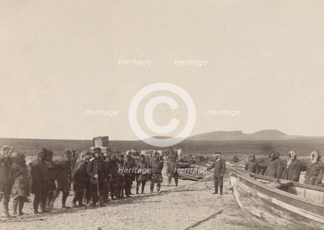 Transferring of Cargo along the Shore, 1889. Creator: Unknown.