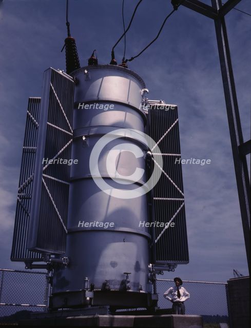 Transformer at TVA's Chickamauga Dam near Chattanooga, Tenn., 1942. Creator: Alfred T Palmer.