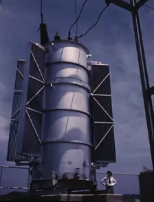 Transformer at TVA's Chickamauga Dam near Chattanooga, Tenn., 1942. Creator: Alfred T Palmer