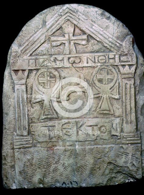 Transitional Coptic funerary Stela, 3rd Century. Artist: Unknown