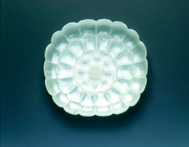 Transparent jade chrysanthemum dish, Qing dynasty, China, 18th century. Creator: Unknown.