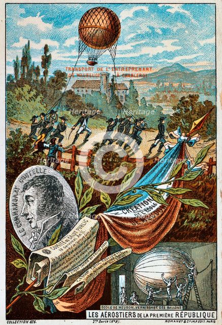 Transport of the balloon 'Entreprenant' from Mauberge to Charleroi, 1794 (1890s).  Artist: Anon