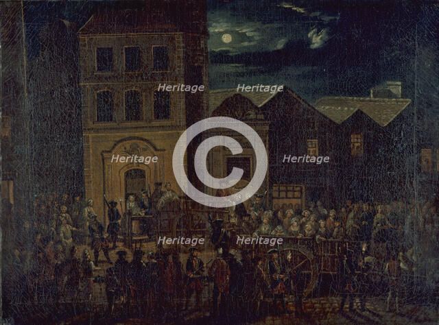 Transport des filles de joie du dépôt Saint-Martin à la Salpêtrière, vers 1750, c1750. Creator: Ecole Francaise.