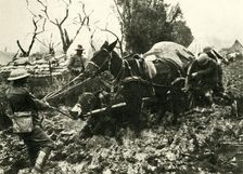 Transport Difficulties in the Swamps of Flanders First World War, 1917, (c1920). Creator: Unknown