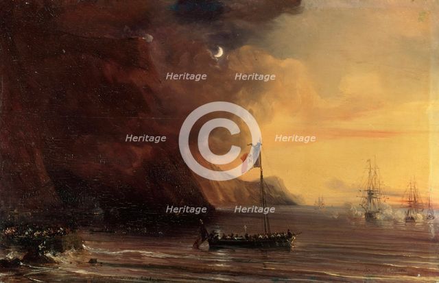 'Transport with Napoleon's body, 1841.  Artist: Theodore Gudin