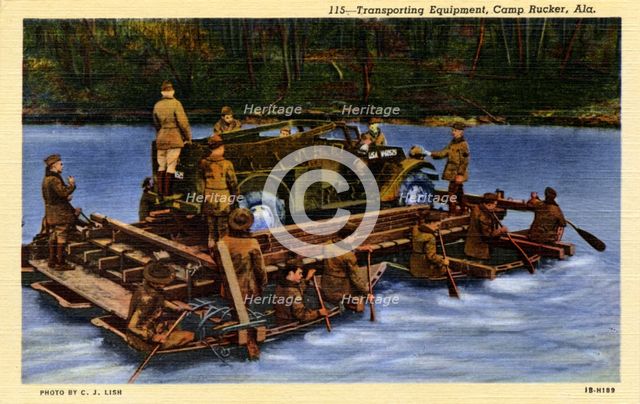 Transporting military equipment, Camp Rucker, Alabama, USA, 1941. Artist: CJ Lish