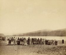 Transporting Cargo from Barges to Prison Storage Facilities, 1891. Creator: Aleksei Kuznetsov