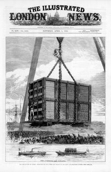 Transporting Jumbo the African elephant to America, 1882