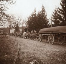 Transporting pontoons, Somme, northern France, c1914-c1918