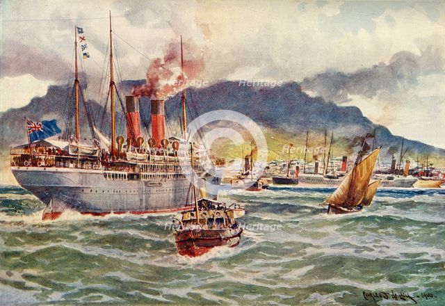 'Transports in Table Bay During the South African War', c1900. Creator: Charles John De Lacy.