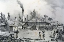 Trapiche de un ingenio during the grinding of sugar cane, 1840. Creator: Mialhe, Federico (1810-1881)