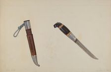 Trapper's Hunting Knife, 1935/1942. Creator: Cecil Smith