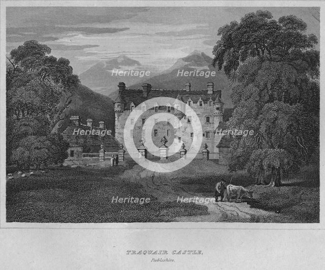 'Traquair Castle, Peebleshire', 1814. Artist: John Greig.