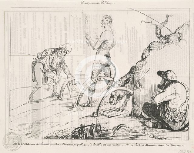 Traquenards politiques, 19th century. Creator: Honore Daumier.