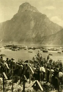 Traunstein and Traunsee, Upper Austria, c1935. Creator: Unknown