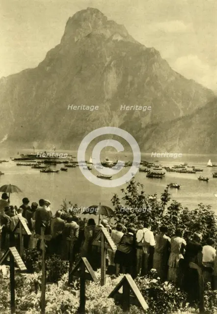 Traunstein and Traunsee, Upper Austria, c1935.  Creator: Unknown.