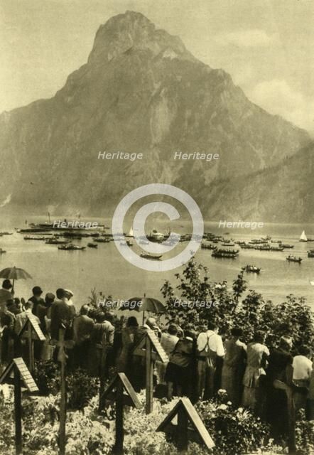 Traunstein and Traunsee, Upper Austria, c1935.  Creator: Unknown.