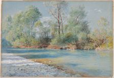 Traunstein River on the Road to Empfig, Bavaria, about 1893-96. Creator: William Stanley Haseltine (American, 1835-1900)