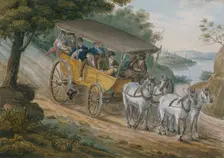 Travel by Stagecoach Near Trenton, New Jersey, 1811-ca. 1813. Creator: Pavel Petrovic Svin'in