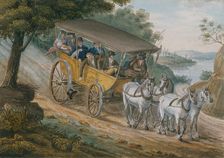Travel by Stagecoach Near Trenton, New Jersey, 1811-ca. 1813. Creator: Pavel Petrovic Svin'in