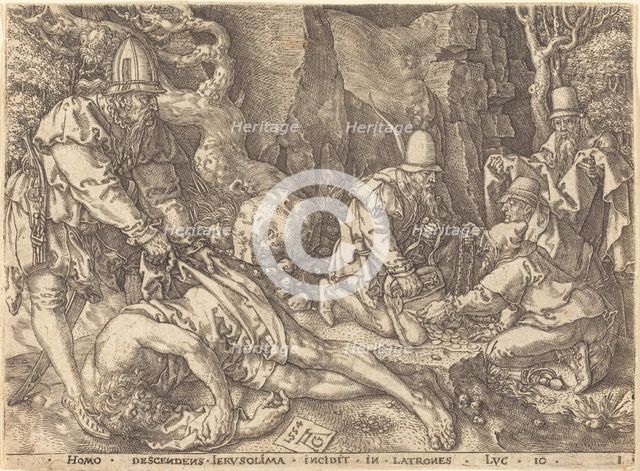 Traveler among Thieves, 1554. Creator: Heinrich Aldegrever.