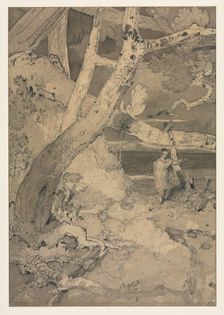 Traveler in a Woodland Landscape, 1806. Creator: John Sell Cotman (British, 1782-1842)