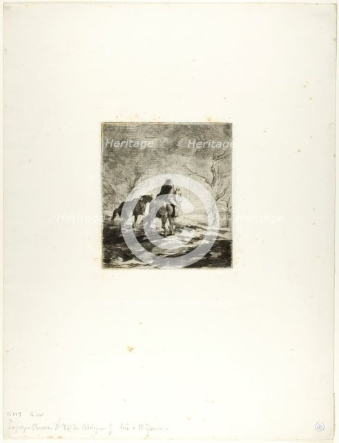 Traveler on Horseback, 1848. Creator: Charles Emile Jacque.