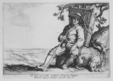 Traveler with Dog, from the series Sixteen Peasant Subjects, 17th century. Creator: Cornelis Bloemaert