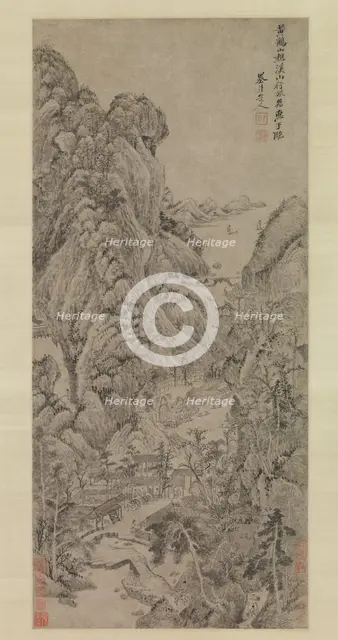 Travelers among Streams and Mountains, probably 1670s. Creator: Wu Li.