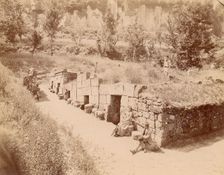 Travelers By Ancient Monument, 1880s. Creator: Unknown