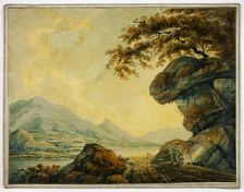 Travelers Cooking at Roadside by Lake, c. 1790. Creator: Unknown