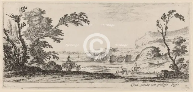 Travelers Fording a Stream, in or before 1647. Creator: Stefano della Bella.