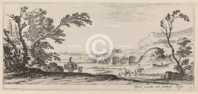 Travelers Fording a Stream, in or before 1647. Creator: Stefano della Bella.