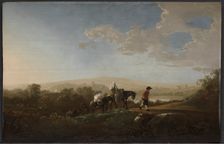 Travelers in Hilly Countryside, c. 1650. Creator: Aelbert Cuyp (Dutch, 1620-1691)