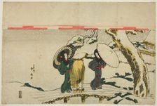 Travelers in Snow, Japan, early 19th century. Creator: Katsukawa Shunsen