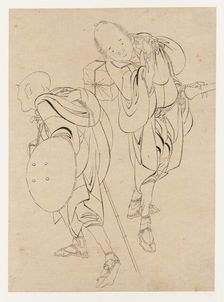 Travelers, late 18th-early 19th century. Creator: Hokusai
