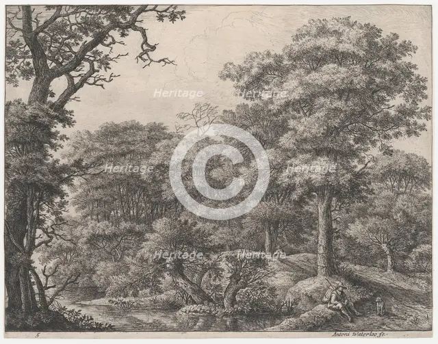 Travelers Resting in the Forest, 17th century. Creator: Anthonie Waterloo.