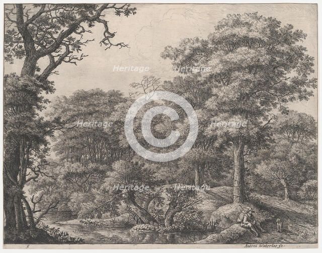 Travelers Resting in the Forest, 17th century. Creator: Anthonie Waterloo.