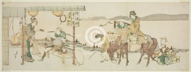 Travelers' tea house, Japan, c. 1804. Creator: Hokusai.