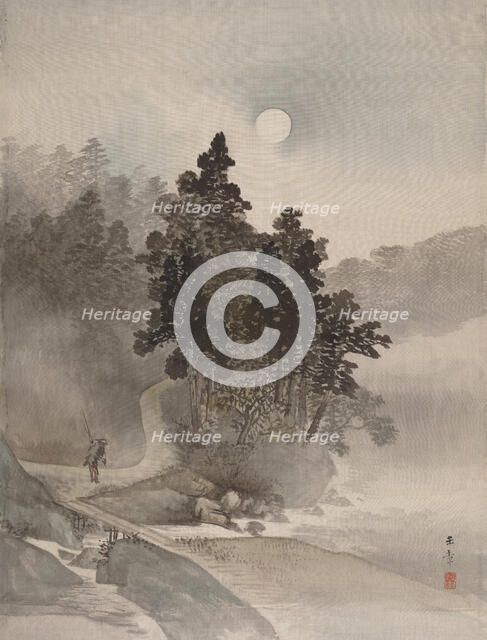 Traveling by Moonlight, 1800. Creator: Gyokusho Kawabata.