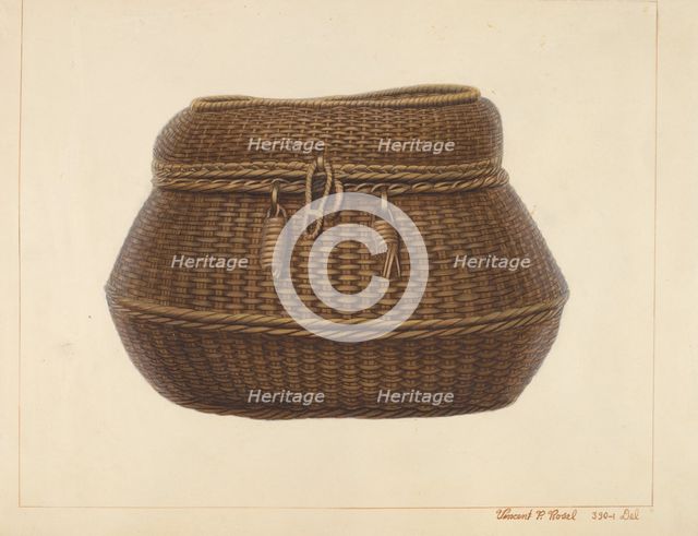 Traveling Basket, c. 1938. Creator: Vincent P. Rosel.
